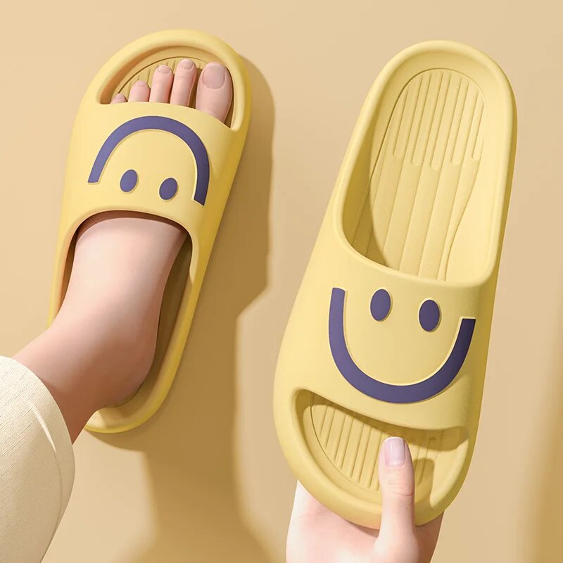 Mule Slip On - Gülümseyen Yüz Bulut Terlikleri Kadın Erkek