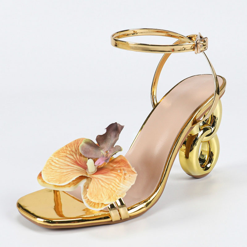 Women'S Shoes Quality - Aneikeh Altın Açık Burun Tokalı Askılı