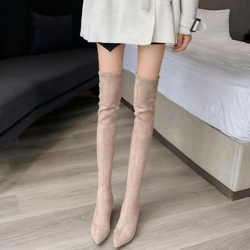 Sock Boot Women - Seksi Kadın Botları Sivri Burun Diz