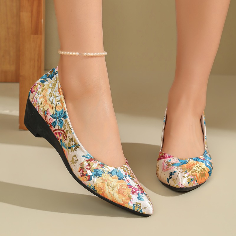 Kadın Sivri Burunlu Çiçek Dese - Women Shoes Xxl incelemesi ve fiyatı